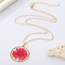 Bohemian natural dried flower transparent round resin necklacepicture9