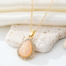Vintage Bohemian Full Diamond round Water Drop Resin Necklace Simple Opal Pendant Necklace CrossBorder Sold Jewelrypicture18