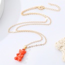 Korean Trendy Cute Candy Color Metal Bear Pendant Necklace Fashion Color Cartoon Animal Necklace Clavicle Chainpicture11