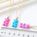 Korean Trendy Cute Candy Color Metal Bear Pendant Necklace Fashion Color Cartoon Animal Necklace Clavicle Chainpicture12