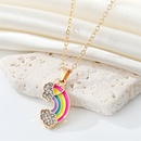 Korea Cute Rhinestone Rainbow Love Necklace Alloy Drop Oil Heart Pendantpicture9
