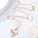 Korea Cute Rhinestone Rainbow Love Necklace Alloy Drop Oil Heart Pendantpicture10