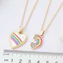 Korea Cute Rhinestone Rainbow Love Necklace Alloy Drop Oil Heart Pendantpicture11