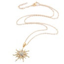 Retro simple full diamond sun flower pendant necklacepicture9