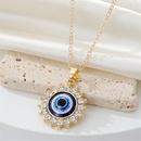 European CrossBorder Sold Jewelry Vintage Full Diamond SUNFLOWER Devils Eye Pendant Necklace Turkish Eye Metal Necklacepicture9