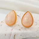 new retro simple color terrestrial resin stone earrings geometric opal earringspicture11