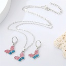 crossborder trend color glitter butterfly necklace set cute animal ear ringpicture9