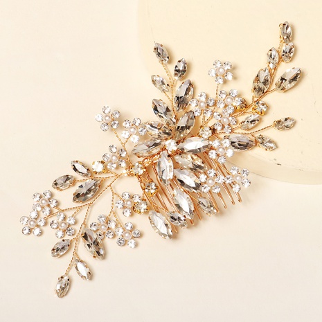 new bridal jewelry wedding dress hair headdress handmade flower comb rhinestone hair comb's discount tags