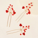 New headwearhair fork accessories fashion personality red rose hairpinpicture9