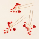 New headwearhair fork accessories fashion personality red rose hairpinpicture10