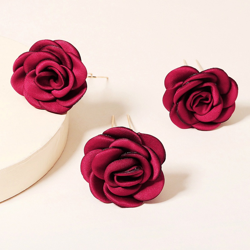 Amazon Hot Japanese and Korean Hair Accessories Mori Style Artificial Flower Bridal Headdress Exquisite Beautiful Rose UShaped Hair Pin