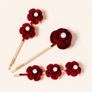 Korean new style pearl hairpin retro rose flower bangs side clip hairpinpicture9