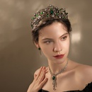Baroque New Alloy Headwear Banquet Party Crown Cake Decorative Creative Retro Emerald Bridal Crownpicture9