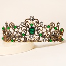 Baroque New Alloy Headwear Banquet Party Crown Cake Decorative Creative Retro Emerald Bridal Crownpicture11