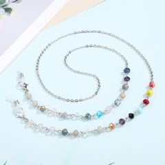 Foreign Trade Colorful Beaded Mask Chain Halter Eyeglasses Chain Simple Mask Rope Lanyard Pendant Chain Necklace Crystal Chain