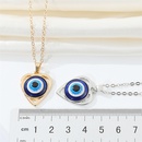 CrossBorder Sold Jewelry Retro Personality Metal Hollow HeartShaped Devil Eye Necklace Turkish Blue Eye Clavicle Chainpicture8