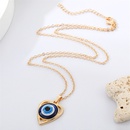 CrossBorder Sold Jewelry Retro Personality Metal Hollow HeartShaped Devil Eye Necklace Turkish Blue Eye Clavicle Chainpicture9