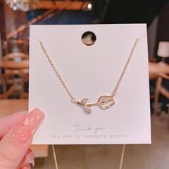 Tulip Clavicle Necklace Korean Version Fashion Titanium Steel Jewelry