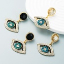 European and American style exaggerated alloy diamondstudded eye earrings femalepicture9