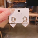 925 Silver Needle Real Gold Plated Copper Micro Inlaid Zircon Glossy Geometric Earrings Korean Style Elegant Shell Ear Ringspicture8