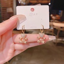 Real Gold Plating Copper Micro Inlaid Zircon Exquisite Smart Bear Earring Ear Clip South Korea Internet Hot Korean Style Cute Earringspicture10