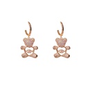 Real Gold Plating Copper Micro Inlaid Zircon Exquisite Smart Bear Earring Ear Clip South Korea Internet Hot Korean Style Cute Earringspicture11