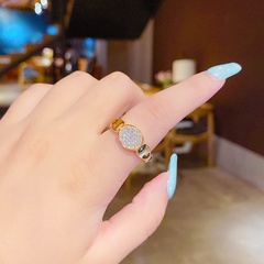 Korean micro-inlaid super dimmer zircon opening adjustable Korean fashion ring