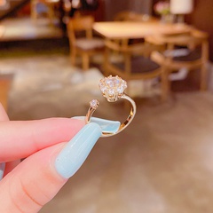 Korean zircon rotating ring opening adjustable Korean fashion ring