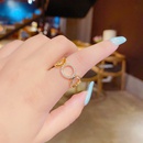 Thick Gold Plating LongLasting Color Retention Korean Style Micro Inlaid Zircon Openwork Circle Ring Female Korean Simple Ringpicture6