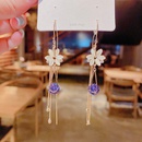 New Flower Opal Flower Earrings Purple Zircon Water Drop Tassel Earringspicture10