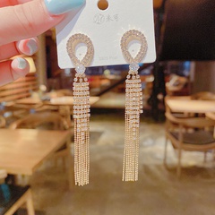 new fashion tassel full of zircons Korean earrings