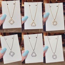 925 Silver Needle Gold Plating Korean Fashion Opal Necklace Several Korean Online Red He Square Simple Necklacepicture11