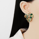 European and American new style spring green leaf alloy diamond earrings personality exaggerated earringspicture8