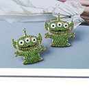 55826 European and American New Creative Exaggerated Personalized Stud Earrings Female Cartoon Green Alien Earrings Female Accessoriespicture10