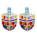 new creative geometric exaggerated personality shovelshaped earrings diamond alloy earringspicture9