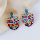 new creative geometric exaggerated personality shovelshaped earrings diamond alloy earringspicture8