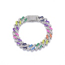 European and American Cuban necklace 12mm diamondshaped colorful rainbow braceletpicture10