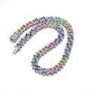 European and American Cuban necklace 12mm diamondshaped colorful rainbow braceletpicture11
