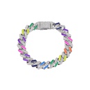 European and American Cuban necklace 12mm diamondshaped colorful rainbow braceletpicture12