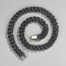 Black rhinestone alloy bold Cuban chain bracelet wholesalepicture7