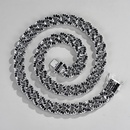 Black rhinestone alloy bold Cuban chain bracelet wholesalepicture8