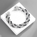 Black rhinestone alloy bold Cuban chain bracelet wholesalepicture11