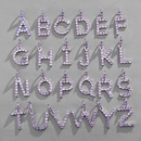 Zircon Letter 26 English Letter Pendant Creative Trend Inlaid Pink Purple Zircon Pendant DIY European Hip Hop Necklacepicture11