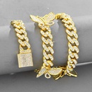New Butterfly Accessories Cuban Chain 15mm Geometric Hip Hop Bracelet Anklet Necklacepicture10