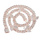 New Butterfly Accessories Cuban Chain 15mm Geometric Hip Hop Bracelet Anklet Necklacepicture13