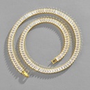 retro inlaid full zirconium rectangular zircon Cuban chain copper bracelet necklacepicture9