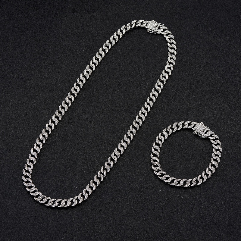 hip hop cuban necklace simple 9mm plain chain necklace wholesale