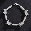 Europische und amerikanische kubanische Halskette mit 3DStereoSchmetterling und voller Diamantenpicture13