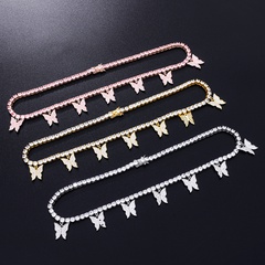 2022 New Style Necklaces European Hip Hop Cross-Border Fashion Trend Creative Personality Butterfly Chain Cuban Link Chain Necklace