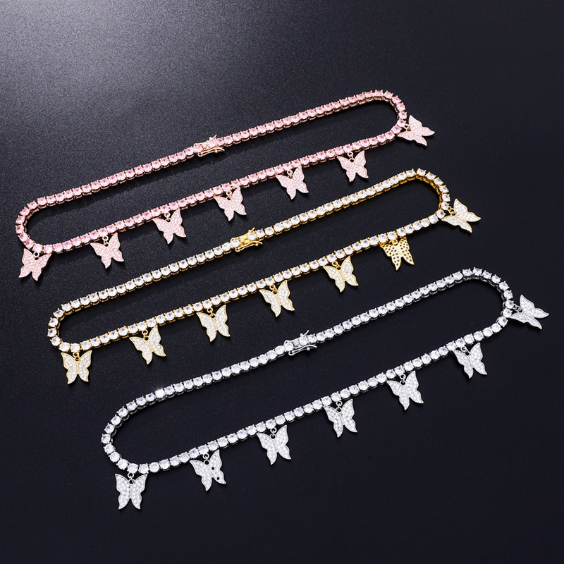 2022 New Style Necklaces European Hip Hop CrossBorder Fashion Trend Creative Personality Butterfly Chain Cuban Link Chain Necklace